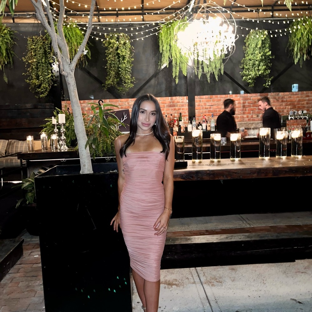 House of CB Blush Pink Strapless Dress - Picture 1 of 5